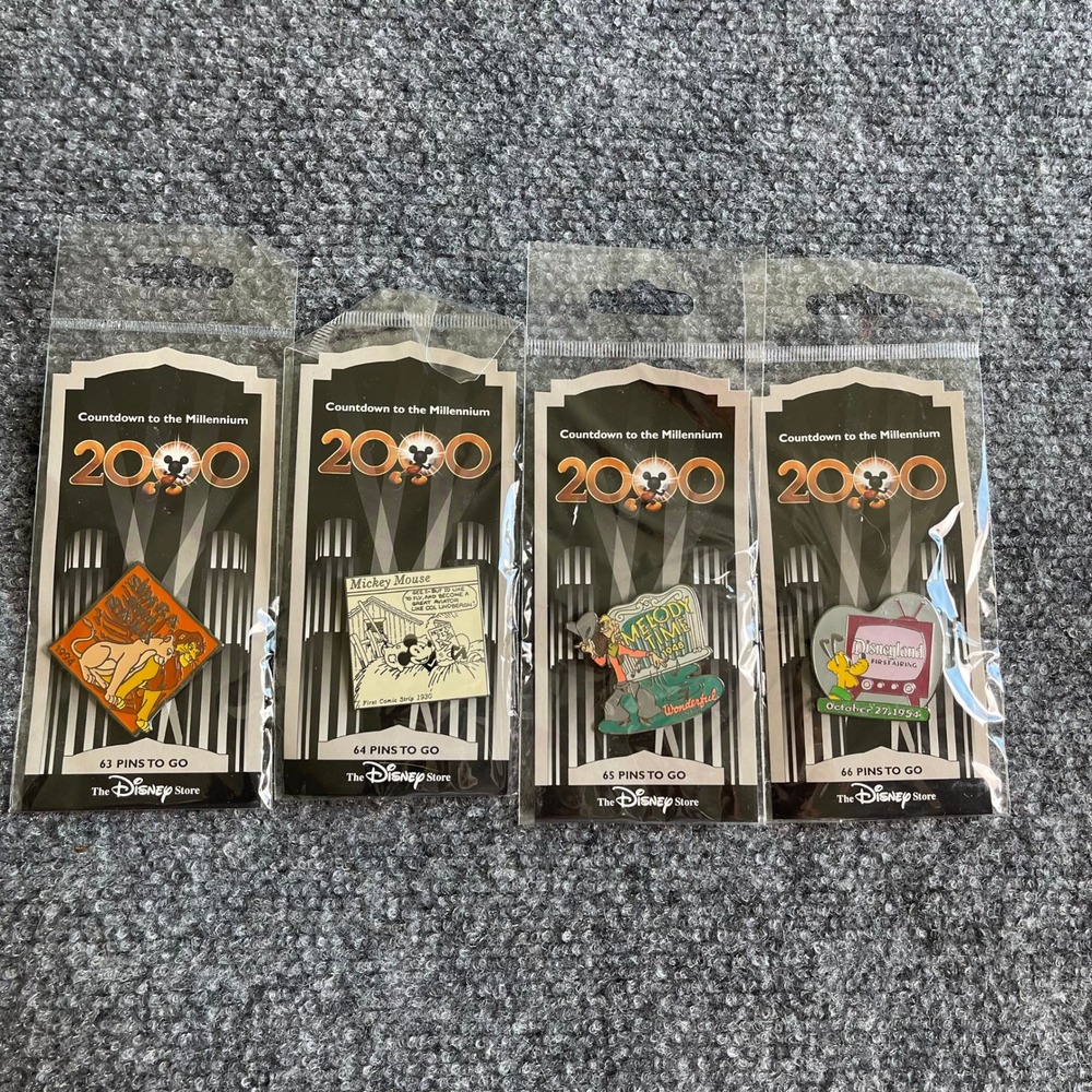 Disney Store Countdown to the Millennium 2000 Pin‎ Set 63 64 65 66 Simba Mickey